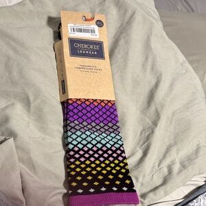 Cherokee Multicolor Diamond Pattern Compression Socks